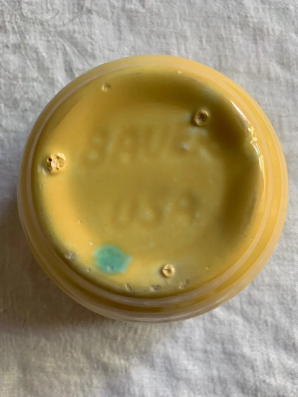 Vintage Bauer Ringware Chinese Yellow Custard Cup Beehive Pottery 3.5”